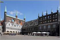 Lbeck. Das historische Rathaus am Marktplatz der Hansestadt. 23.07.2019