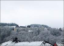 Das Schloss von Wiltz war am fr�hen Morgen des 07.04.08 von einer leichten Schneedecke �berzogen. 