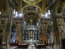 Genua, barocker Innenraum der Pfarrkirche San Ambrogio (15.06.2019)