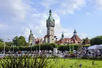 Das Kurhaus von Zoppot (Sopot). Der Bade- und Kurort liegt in der historischen Landschaft Westpreuen, an der Westkste der Danziger Bucht, etwa neun Kilometer nordwestlich von Danzig. Aufnahme: 16. August 2019.