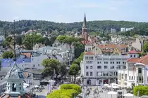Zoppot/Sopot - Blick vom Turm am Kurhaus auf die Zoppoter Innenstadt. Aufnahme: 15. August 2019.