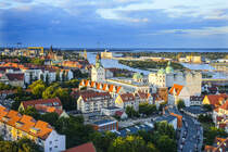 Stettin / Szczecin - Die Stettiner Stadtmitte und das Schloss der Pommernherzge (Zamek Książąt Pomorskich) vom Turm der St. Jakobikirche ( Katedra Świętego Jakuba) aus gesehen. Aufnahme: 10. August 2019.