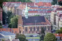 Die Sankt-Peter-und-Paul-Kirche (polnisch: Kościł św. Piotra i Pawła) in Stettin / Szczecin vom Turm der Jakobikirche (Katedra Świętego Jakuba) aus gesehen. Aufnahme: 10. August 2019.