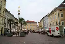 Der Alte Platz in der Klagenfurter Innenstadt mit der Dreifaltigkeitss�ule, 26.08.2019.