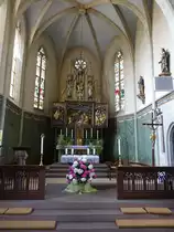 Breitenbach, neugotischer Hochaltar in der Pfarrkirche Hl. Familie (27.05.2018)