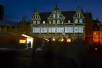 Danzig - Gdansk. Gr�nes Tor (polnisch: Brama Zielona) bei Nacht. Aufnahme: 16. August 2019.