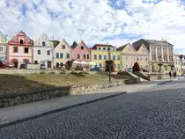 Horsovsky Tyn, historische H�user am Platz der Republik (06.07.2019)