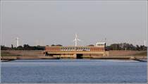 Emden. Die vier Pumpen des Siel- und Schpfwerkes Knock erreichen einen Durchfluss von insgesamt 50 m/s bei 2,85 m Pegeldifferenz. 22.09.2019