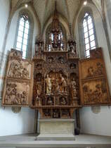 Besigheim, geschnitzter Hochaltar von 1520 aus Lindenholz in der Ev. Stadtkirche (24.06.2018)