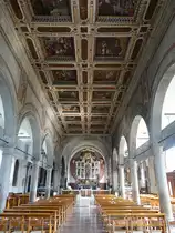 Lentiai, Kassettendecke mit Themen aus dem Marienleben im Innenraum der Pfarrkirche St. Maria Assunta, erschaffen von 1577 bis 1579 durch Cesare Veccellio (17.09.2019)