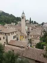 Asolo, Ausblick von der Rocca auf die Altstadt mit der Pfarrkirche St. Maria Assunta (17.09.2019)
