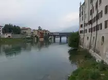 Bassano del Grappa, Ponte degli Alpini, Br�cke �ber den Fluss Brenta, erbaut 1569 (17.09.2019)