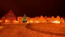 Weihnachtsstimmung auf dem Marktplatz in Greiswald zum Jahresende 2014.