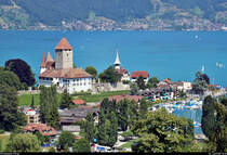 Blick auf das Schloss Spiez (CH) am Thunersee, unweit der Marina Spiez.
[24.7.2019 | 15:15 Uhr]