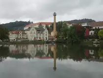 Decin / Tetschen, Blick �ber den Schlo�see auf die Altstadt und Schlo� (27.09.2019)