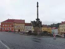 Benesov nad Ploucnici / Bensen, Mariens�ule am Hauptplatz Namesti Miru (27.09.2019)