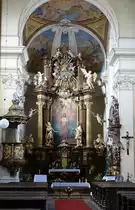 Veli� u Jič�na / Welisch, barocker Hochaltar in der St. Wenzel Kirche (28.09.2019)