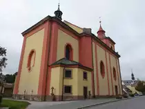 Jilemnice / Starkenbach, Pfarrkirche St. Laurentius, erbaut von 1729 bis 1736 (29.09.2019)
