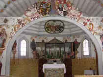 Innenansicht der St.-Anna-Kapelle, der �lstesten Holzkapelle in S�ddeutschland, gebaut im 16. Jahrhundert; geh�rt zu Rohrmoos im Starzlachtal, einem Ortsteil von Oberstdorf (Landkreis Oberallg�u - April 2006)