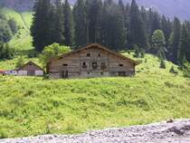 Alpe Breitengehren im Rappenalptal hinter Oberstdorf-Eindsbach gelegen (Landkreis Oberallgu - Juli 2006)