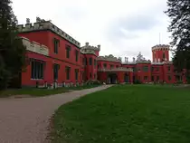 Hradec / B�rgles, Schloss Hr�dek u Nechanic, erbaut von 1839 bis 1857 vom Wiener Architekten Karl Fischer f�r Franz de Paula Ernst Graf Harrach (30.09.2019)