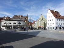 Memmingen, Fischerbrunnen am Schrannenplatz (22.02.2020)