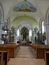 Cadca / Tschadsa, Innenraum der Pfarrkirche St. Bartholomäus, erbaut 1835 (30.08.2019)