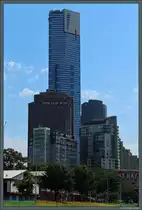 Der Eureka Tower ist mit 297 m das derzeit h�chste Geb�ude Melbournes und zweith�chstes Geb�ude Australiens. Er wurde 2001 bis 2006 erbaut. (Melbourne, 29.12.2019)