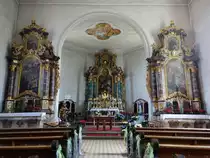Sch�mberg, barocke Alt�re in der Wallfahrtskirche zur Schmerzhaften Mutter Gottes vom Palmb�hl (21.05.2017)