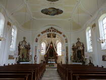 Aulfingen, neubarocker Innenraum von 1912 in der St. Nikolaus Kirche (25.05.2017)