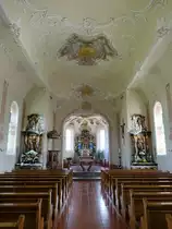 Riedb�hringen, barocker Innenraum der Pfarrkirche St. Genesius (25.05.2017)