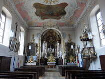 Bergrheinfeld, barocker Innenraum der Pfarrkirche Mater Dolorosa (27.05.2017)