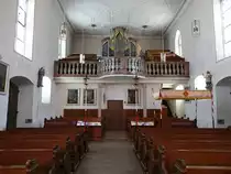 Escherndorf, Orgelempore in der kath. Pfarrkirche St. Johannes (27.05.2017)