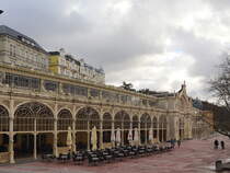 Die Hauptkolonnade in Marienbad oder auch Maxim Gorki Kolonnade am 21. Februar 2020, diese gehrt zu den Symbolen von Marienbad.