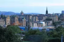 Stadtansicht von Edinburgh am 13.08.2019 von Calton Hill. 