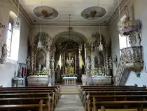 Fahr, barocke Altäre und Kanzel in der Pfarrkirche St. Johannes (28.05.2017)