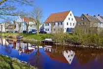 H�user am F�rstenburggraben in Friedrichstadt (Nordfriesland). Aufnahme: 31. M�rz 2020.