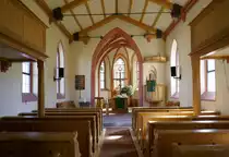 Bickensohl, Blick zum Altar in der evangelischen Kirche, M�rz 2020