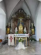 Hirschfeld, barocker Hochaltar in der St. Kilian Kirche (28.05.2017)