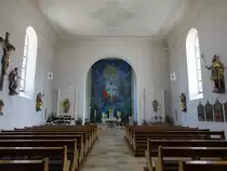 Stadelschwarzach, Innenraum der katholische Pfarrkirche St. Bartholom�us, erbaut 1804 (28.05.2017)