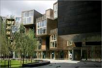 Blick in den Innenhof des Studentenwohnheimes in Kopenhagen-�restad. 23.8.2006  (Matthias)