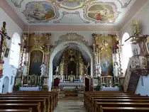 Grafenkirchen, barocker Innenraum der St. Laurentius Kirche (03.06.2017)
