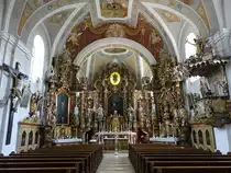 Pemfling, sp�tbarocke Alt�re und Kanzel in der Pfarrkirche St. Andreas (03.06.2017)