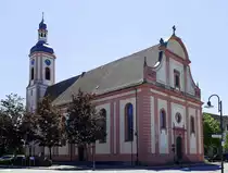 Schutterwald, die katholische Pfarrkirche St.Jakobus, erbaut von 1784-87, Mai 2020