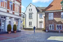 Museum Eckernf�rde vom Rathausmarkt aus gesehen. Aufnahme: 11. Mai 2020.