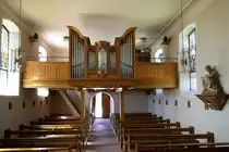 M�llen, Blick zur Orgelempore in der Kirche St.Ulrich, Mai 2020