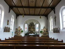 Zandt, Innenraum der kath. Pfarrkirche Maria Himmelfahrt, erbaut bis 1880 (04.11.2017)