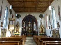 Hohenwarth, neugotischer Innenraum der St. Johannes Kirche (05.11.2017)