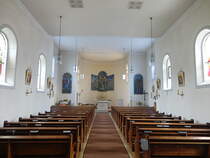 Warzenried, Innenraum der kath. Pfarrkirche Herz Jesu, erbaut bis 1858 (05.11.2017)
