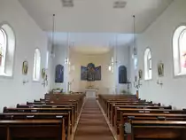 Warzenried, Innenraum der kath. Pfarrkirche Herz Jesu, erbaut bis 1858 (05.11.2017)